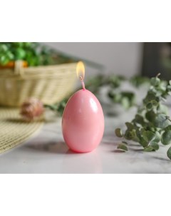 Пасхальная свеча яйцо розовая 4х6 см Омский свечной