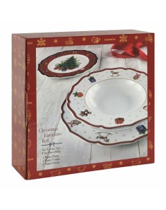 Набор тарелок Red Christmas 1 персона 3 предмета Porcelana bogucice