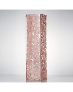 Ваза для цветов интерьера квадратная стекло Акварель розовая Неман стеклозавод