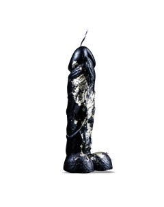 Свеча фигурная Фаворит с поталью черная 16 см Хорошие сувениры