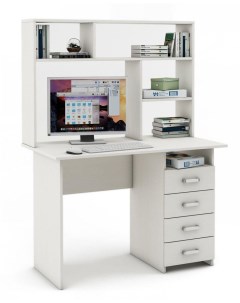Письменный стол Лайт 5 с надстройкой ПСЛТ 5 СН Белое дерево Мф владимир