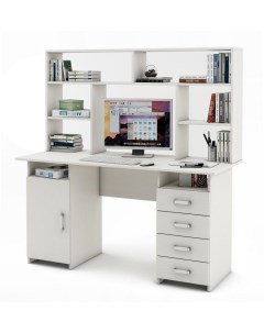 Письменный стол Лайт 7 с надстройкой ПСЛТ 7 СН Белое дерево Мф владимир