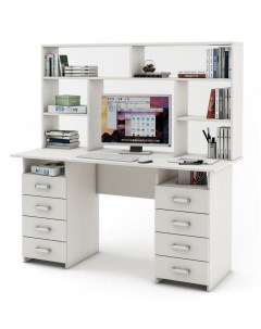 Письменный стол Лайт 9 с надстройкой ПСЛТ 9 СН Белое дерево Мф владимир