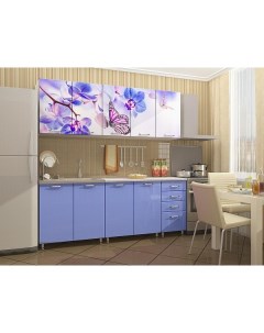 Кухонный гарнитур Бабочки 2 м 200 см голубой белый Дисави
