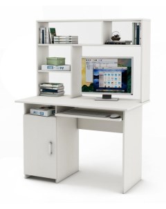Письменный стол Лайт 2К с надстройкой ПСЛТ 2К СН Белое дерево Мф владимир