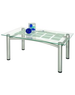 Журнальный столик Робер 3М 604 90х55х43 см металлик прозрачное Мебелик
