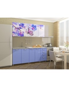 Кухонный гарнитур Бабочки 1 8 м 180 см голубой белый Дисави