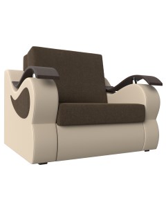 Кресло кровать Меркурий 60 рогожка экокожа коричневый бежевый Лига диванов