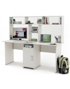 Письменный стол Лайт 10 с надстройкой ПСЛТ 10 СН Белое дерево Мф владимир