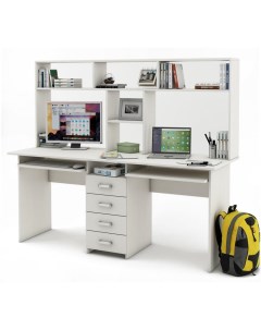 Письменный стол Лайт 11К с надстройкой ПСЛТ 11К СН Белое дерево Мф владимир
