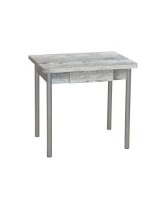 Стол обеденный ЭКО 80 60 с ящиком бетон пайн темный серебристый металлик Катрин-к