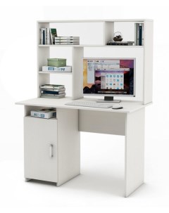 Письменный стол Лайт 2 с надстройкой ПСЛТ 2 СН Белое дерево Мф владимир