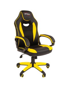 Кресло компьютерное Blaze GM 162 TW экокожа черное желтое Brabix
