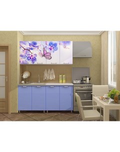 Кухонный гарнитур Бабочки 1 6 м 160 см голубой белый Дисави