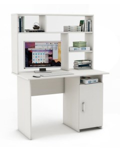 Письменный стол Лайт 3 с надстройкой ПСЛТ 3 СН Белое дерево Мф владимир