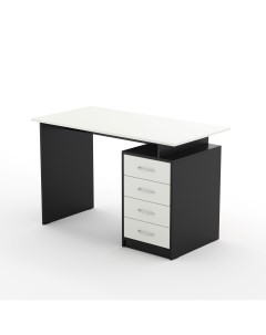 Компьютерный стол черный белый 1100х750х600 Re-seption