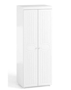 Шкаф 2дв 410 с 2 Большими глухими дверьми МН 42 Монако Белое дерево Катрин-к