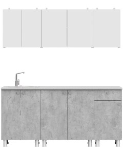 Кухонный гарнитур КГ 1 Белый Цемент светлый 1800мм Sv-мебель