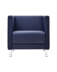 Кресло мягкое Атланта М 01 700х670х715 мм c подлокотниками экокожа темно синее Гартлекс