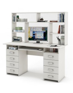 Письменный стол Лайт 9К с надстройкой ПСЛТ 9К СН Белое дерево Мф владимир