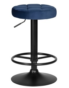 Барный стул DOBRIN BRUNO BLACK сиденье синий велюр MJ9 117 Лого-м