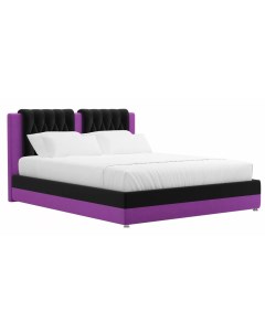 Кровать Камилла 160 Черный Фиолетовый микровельвет Лига диванов