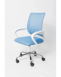 Кресло офисное Симпл Офис BN 7166 Хром белый голубой Симпл-офис