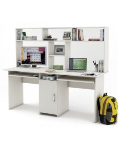 Письменный стол Лайт 10К с надстройкой ПСЛТ 10К СН Белое дерево Мф владимир