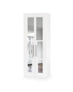 Шкаф для одежды 2 х дверный с зеркалами Валенсия 13 329 белый шагрень 84х54 2х225 3 Mobi