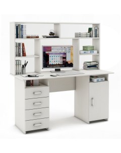Письменный стол Лайт 8 с надстройкой ПСЛТ 8 СН Белое дерево Мф владимир