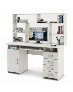 Письменный стол Лайт 7К с надстройкой ПСЛТ 7К СН Белое дерево Мф владимир
