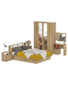 Спальня Камелия 9 дуб сонома 6 предметов мебели сп м 1600х2000 мм Свк