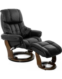Мягкое кресло для дома из натуральной кожи Lux Black Relax