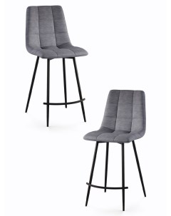 Комплект стульев полубарных Чили 2шт серый черный М-трейд