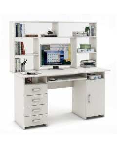 Письменный стол Лайт 8К с надстройкой ПСЛТ 8К СН Белое дерево Мф владимир
