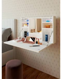 Туалетный столик с зеркалом подвесной 76х48х13 см белый Vitamin мебель