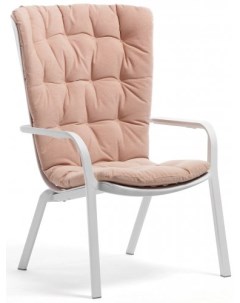 Лаунж кресло пластиковое с подушкой Folio Белый Розовый Reehouse