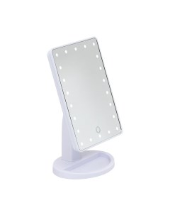 Косметическое зеркало с LED подсветкой белое Nail art