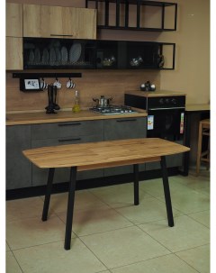 Стол Лион кухонный раздвижной в стиле лофт ЛДСП дуб вотан 120 152x70x75 см Frenesie