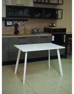 Стол Слим 2 кухонный нераздвижной в стиле лофт ЛДСП белый 110x70x75 см Frenesie