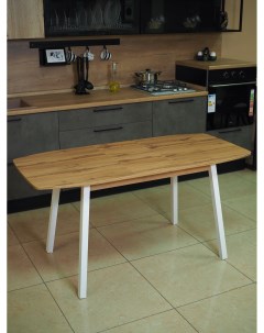 Стол Лион кухонный раздвижной в стиле лофт ЛДСП дуб вотан 120 152x70x75 см Frenesie