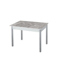 Стол обеденный Альфа Бетон белый фотопечать Серый мрамор серебристый металлик Катрин-к