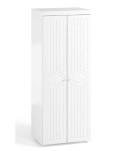 Шкаф 2дв 560 с 2 Большими глухими дверьми МН 47 Монако Белое дерево Катрин-к