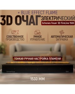 Электрический очаг 3D FireLine 1500 с эффектом синего пламени Schones feuer