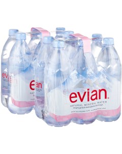 Минеральная вода природная негазированная столовая питьевая 12 шт по 1 л Evian