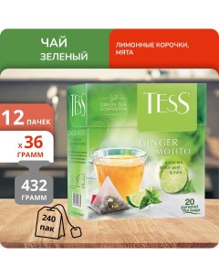 Чай зеленый Ginger Mojito Green 1 8г х 20 12 шт Tess