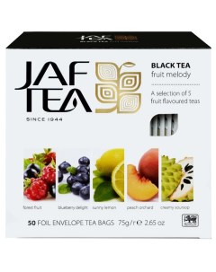 Чайное ассорти Fruit Melody черный с добавками 5 видов по 10 сашетов Jaf tea
