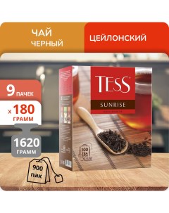 Чай Sunrise 1 8 г х 100 пакетиков 9 шт Tess