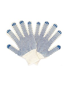 Трикотажные перчатки с ПВХ 4 нити 10 класс белые 10 пар ПП 25000 10 Промперчатки