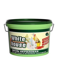 Эмаль для детских и лечебных учреждений акриловая белая полуглянцевая 10 кг White house